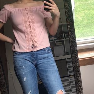 Divided Off-The-Shoulder Crop Top